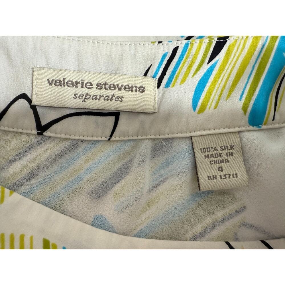 Valerie Stevens 100% Silk Floral Skirt Womens Size 4 Multicolor Event Retro - Picture 10 of 11